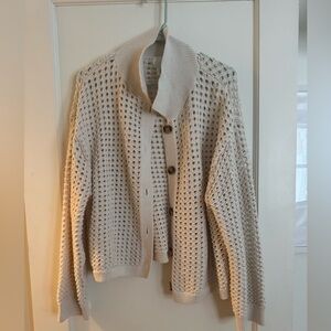 H&M Cream Button-Up Cardigan